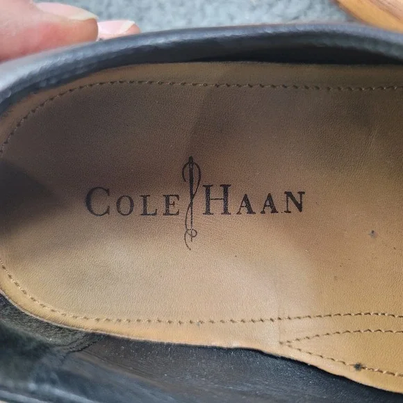 Cole Haan Beckett Shoes Black Leather Mens Sz 9 M Split Toe Oxfords Dress C06399 - Picture 10 of 12